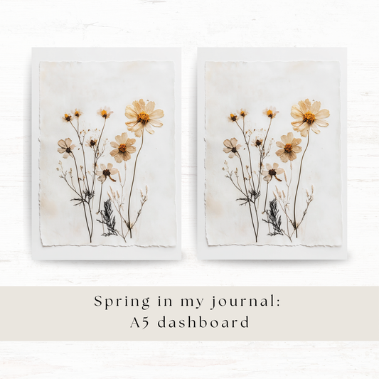 A5 deco dashboard: Spring in my journal