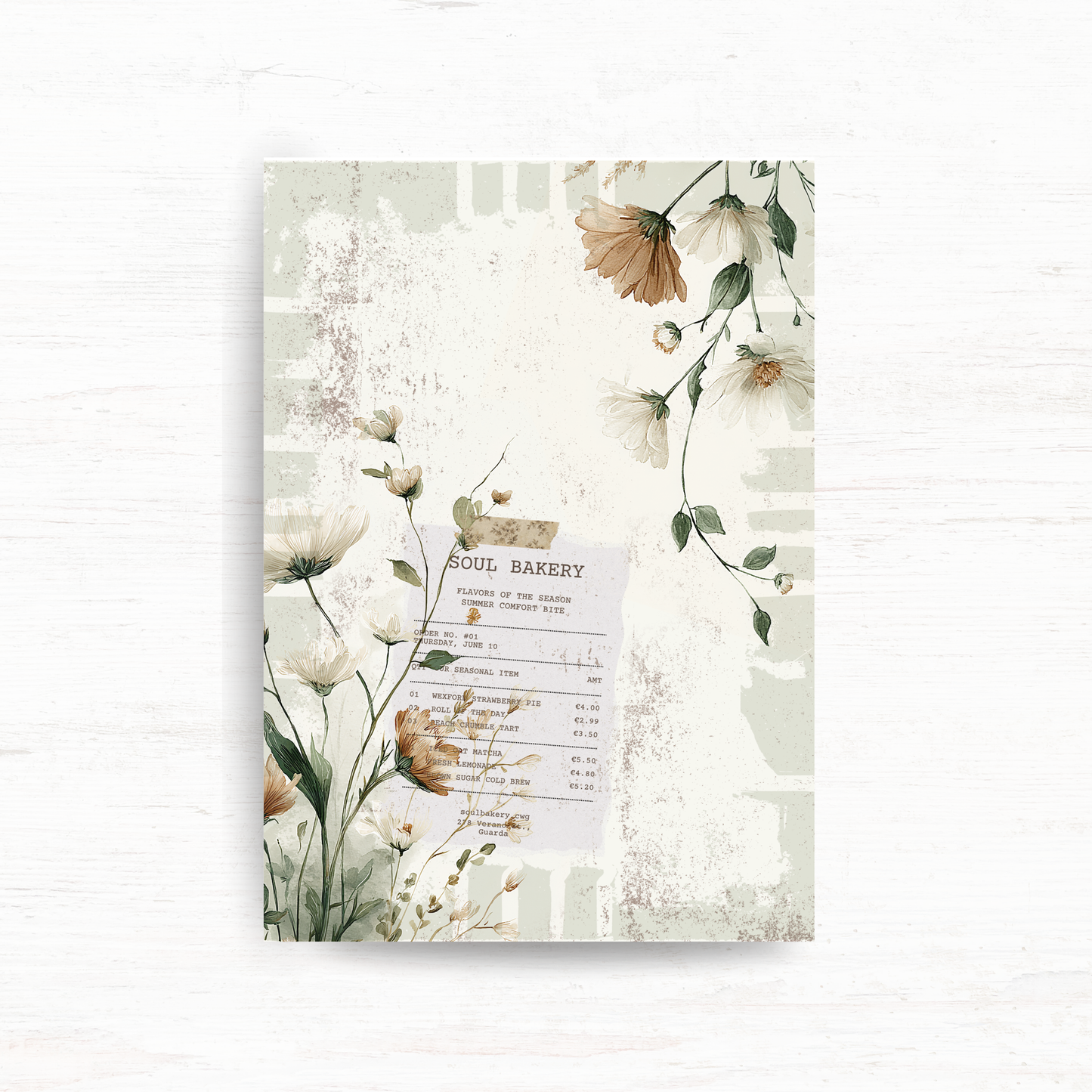 A5 deco dashboard & background paper: Soul bakery (June 2026 sub kit)