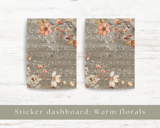 Sticker dashboard: Warm florals II