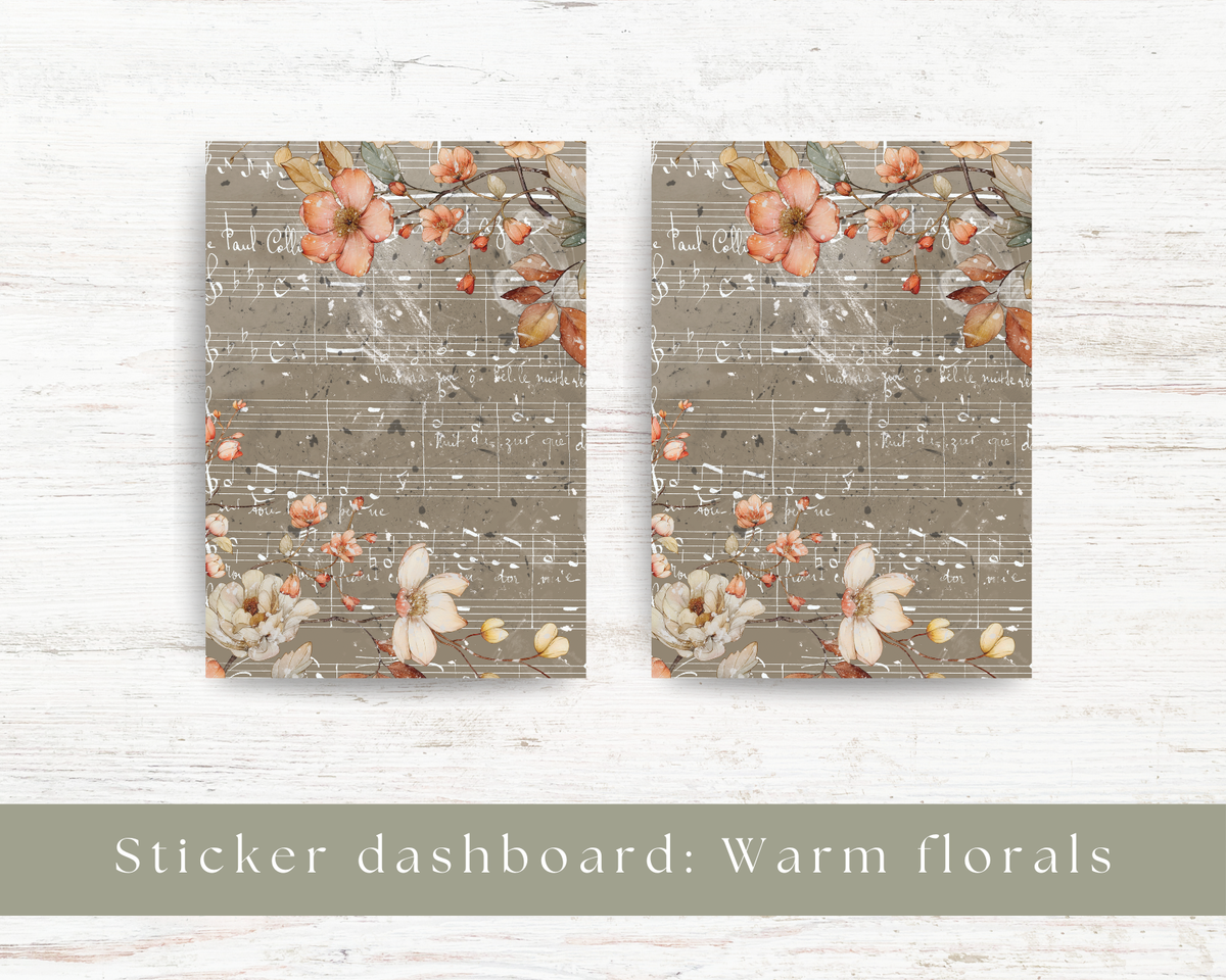 Sticker dashboard: Warm florals II