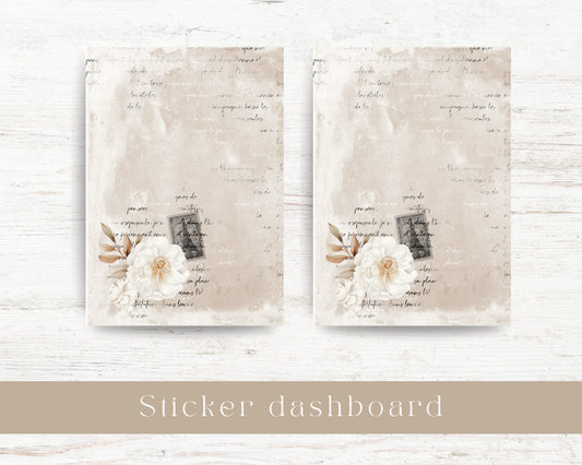 Sticker dashboard: White blooms collection