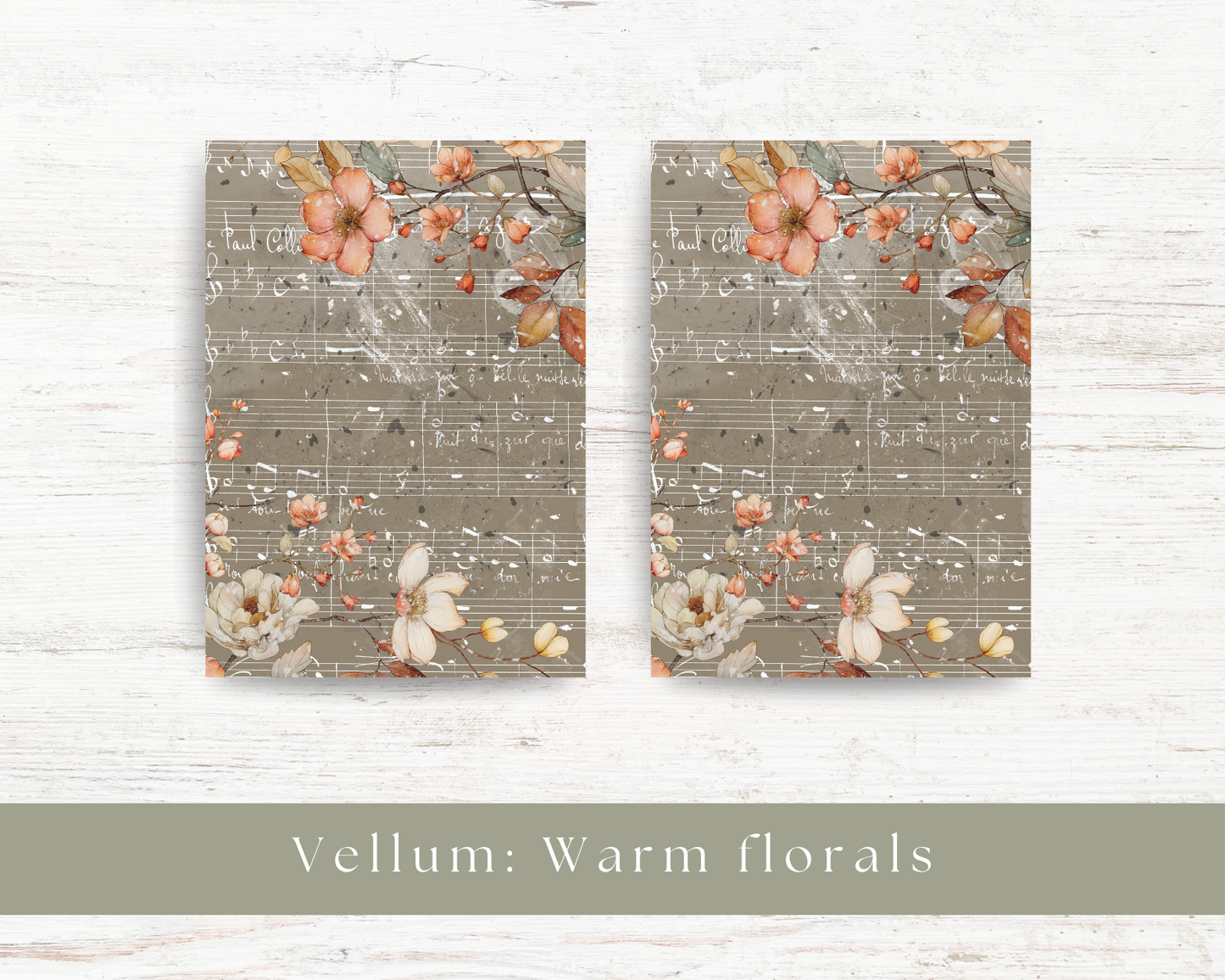 Vellum paper: Warm florals II
