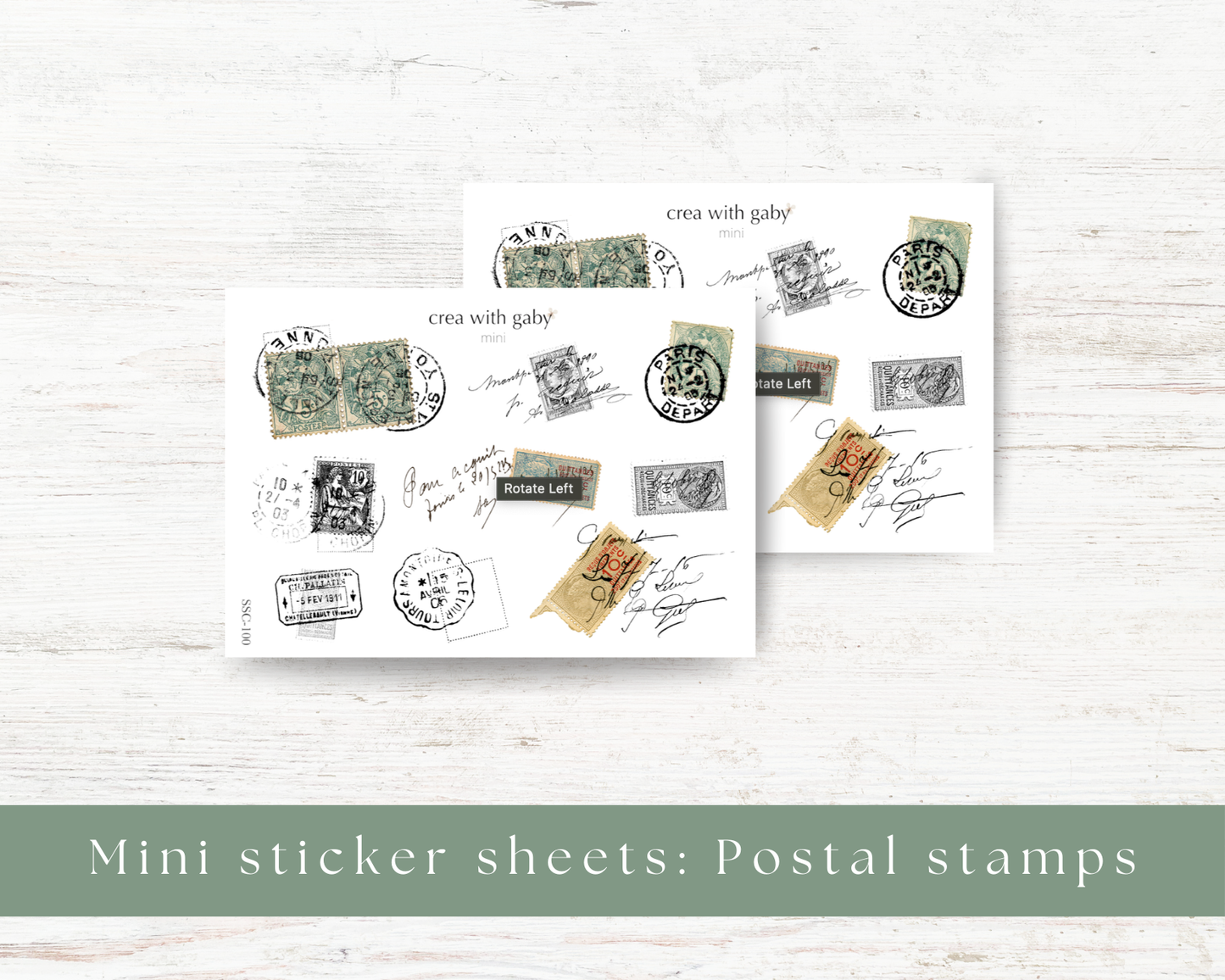 Mini stickers: Postal stamps clear stickers (100)