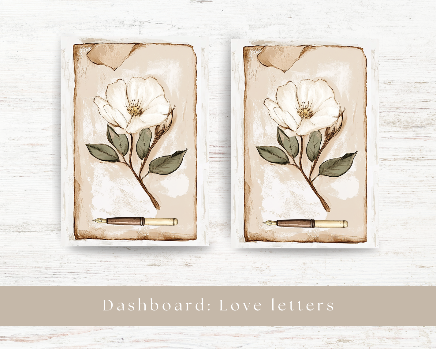 Vellum & sticker dashboards: Love letters collection