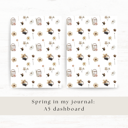 A5 deco dashboard: Spring in my journal