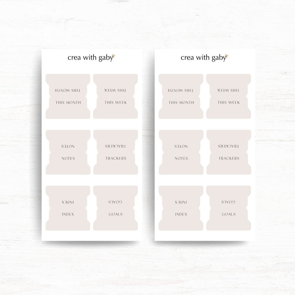 Minimal planning tabs: Functional stickers (Large)