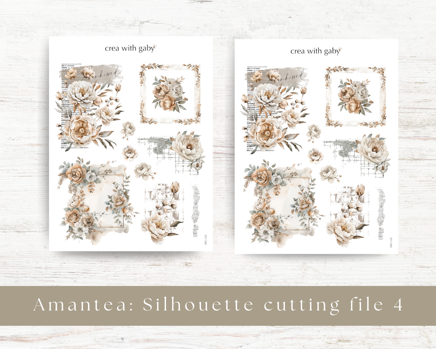 Silhouette cutting file: Amantea collection sticker sheet (128)