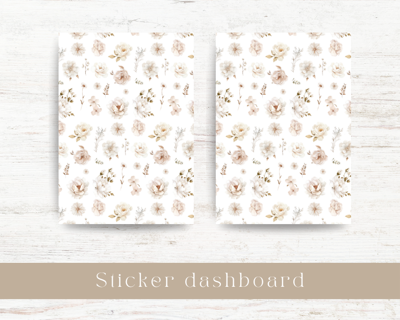 Sticker dashboard: White blooms collection