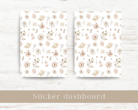 Sticker dashboard: White blooms collection