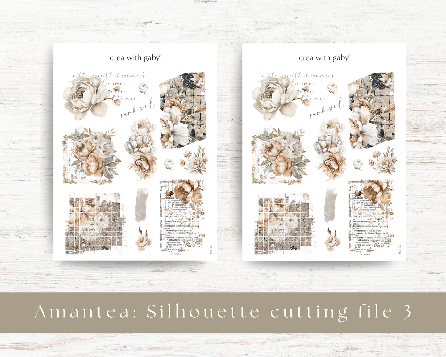 Silhouette cutting file: Amantea collection sticker sheet (127)