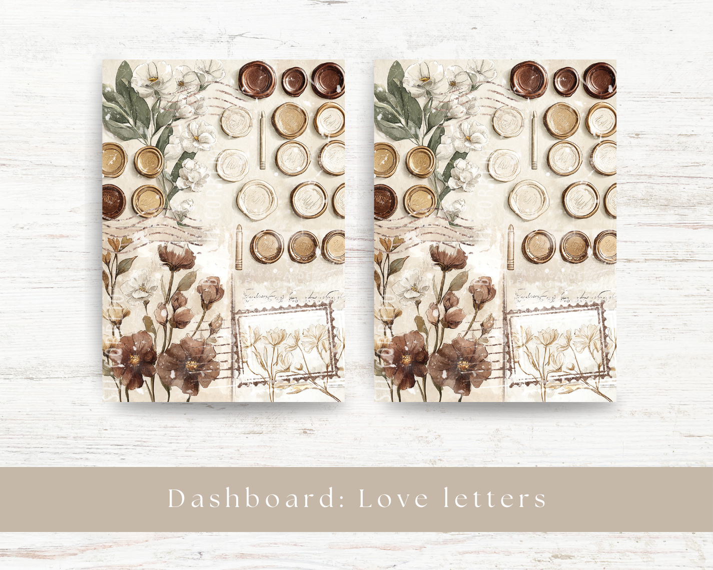 Vellum & sticker dashboards: Love letters collection