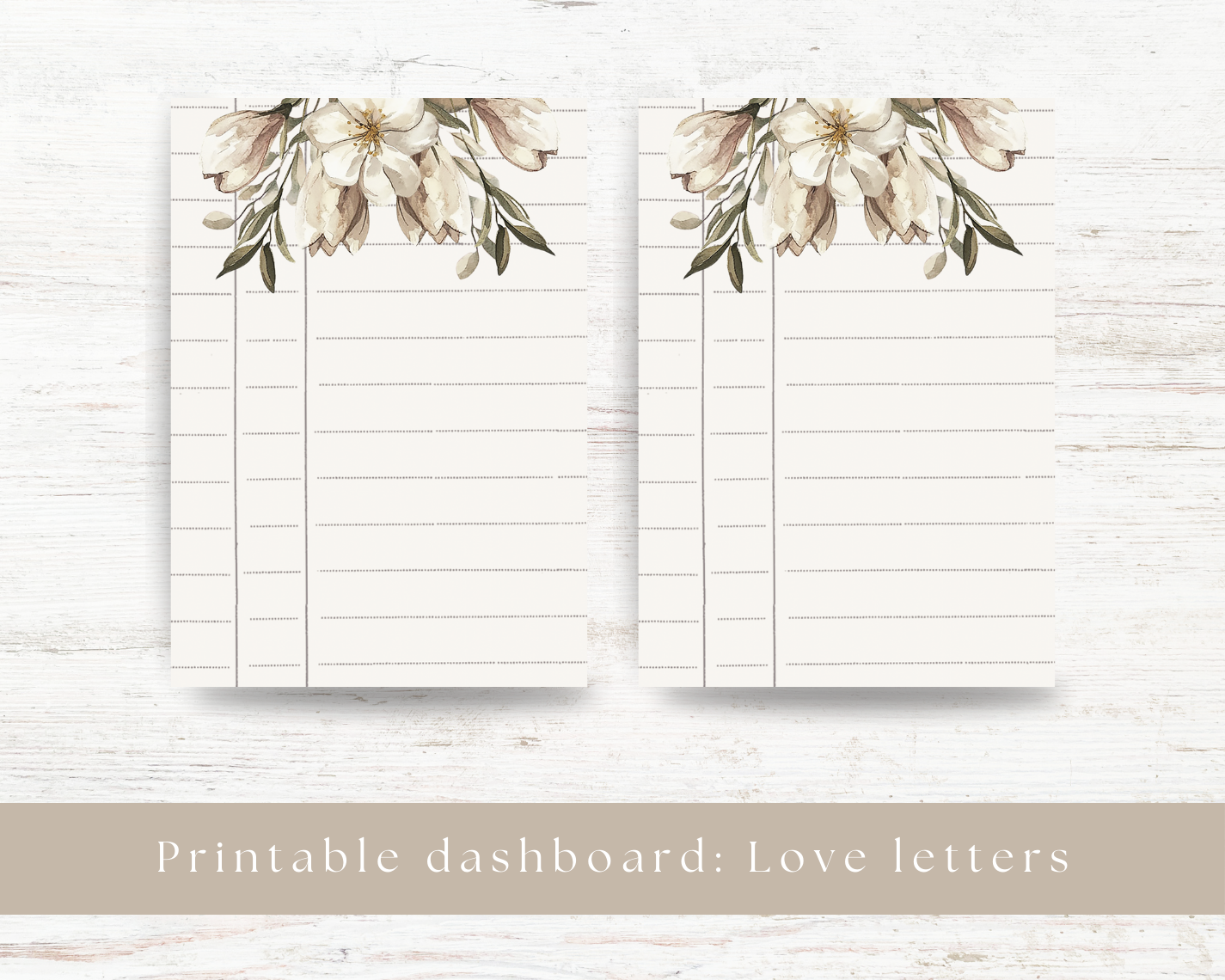 Printable dashboards: Love letters collection
