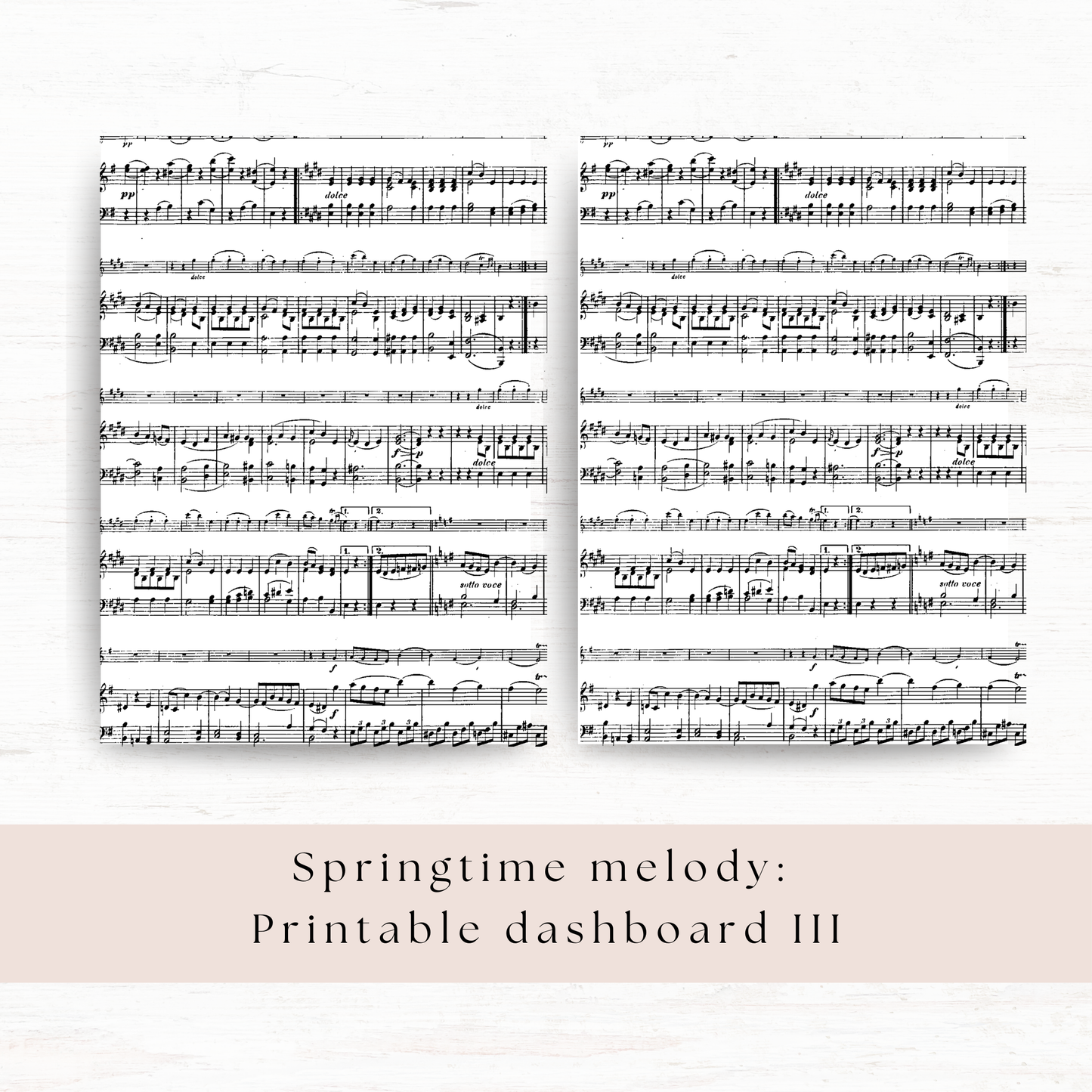 Printable dashboards: Springtime melody