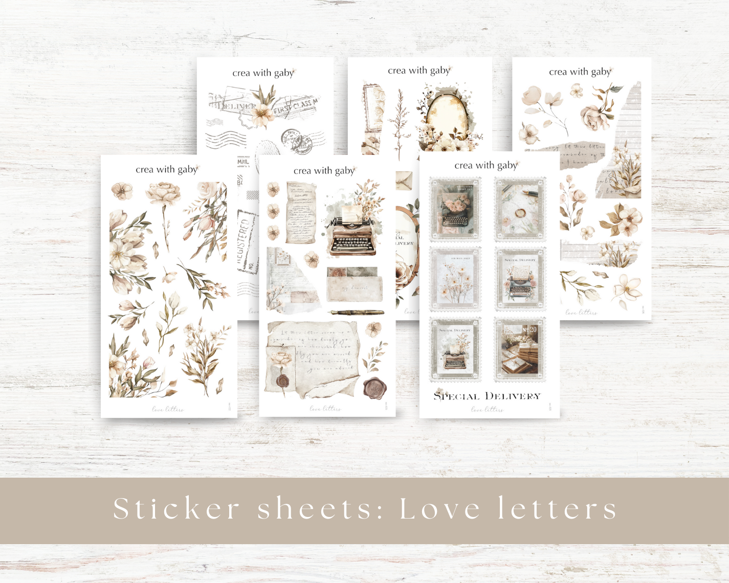 Sticker sheets: Love letters collection