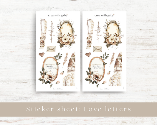 Sticker sheets: Love letters collection