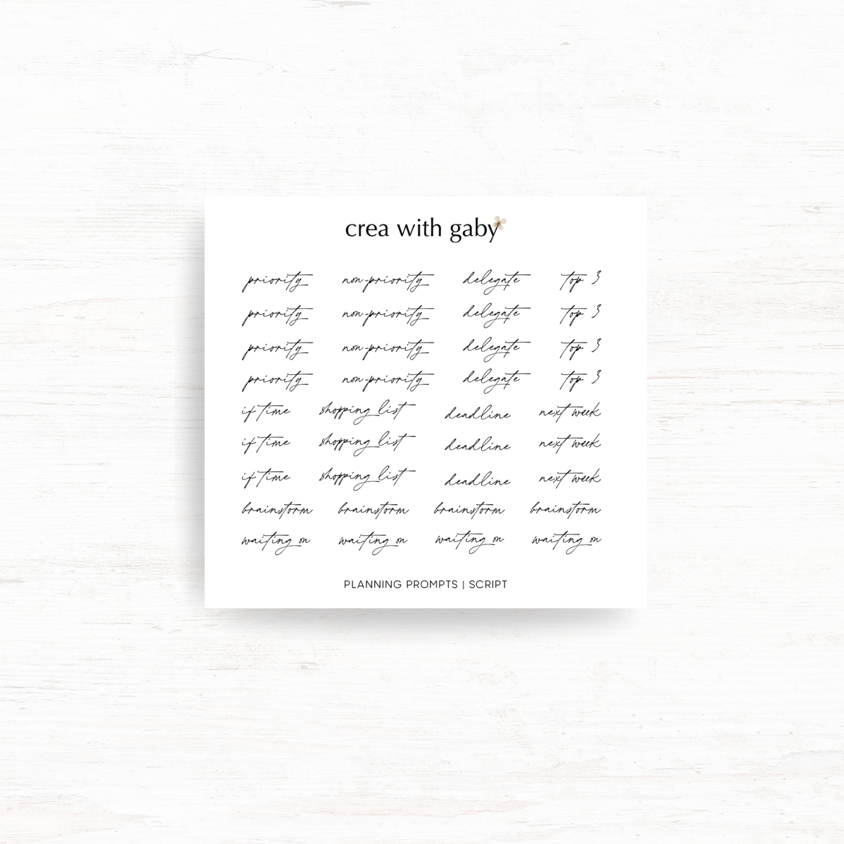 Planning prompts: Functional stickers