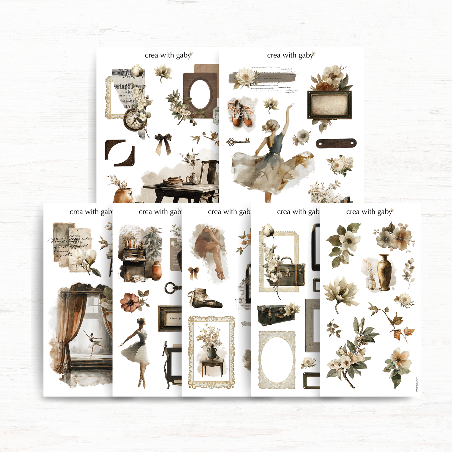 Deco sticker sheets bundle: Nostalgia (February 2026 sub kit)