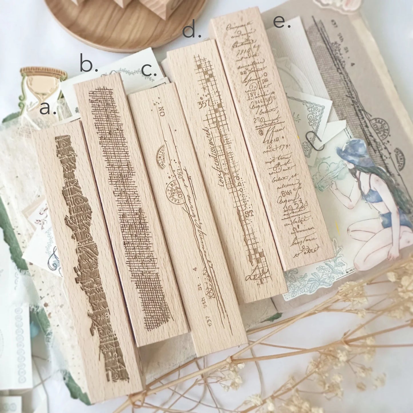 Rubber stamps by Journal Pages: Fragments (Dark brown wood)