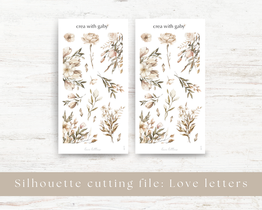 Silhouette cutting files: Love letters