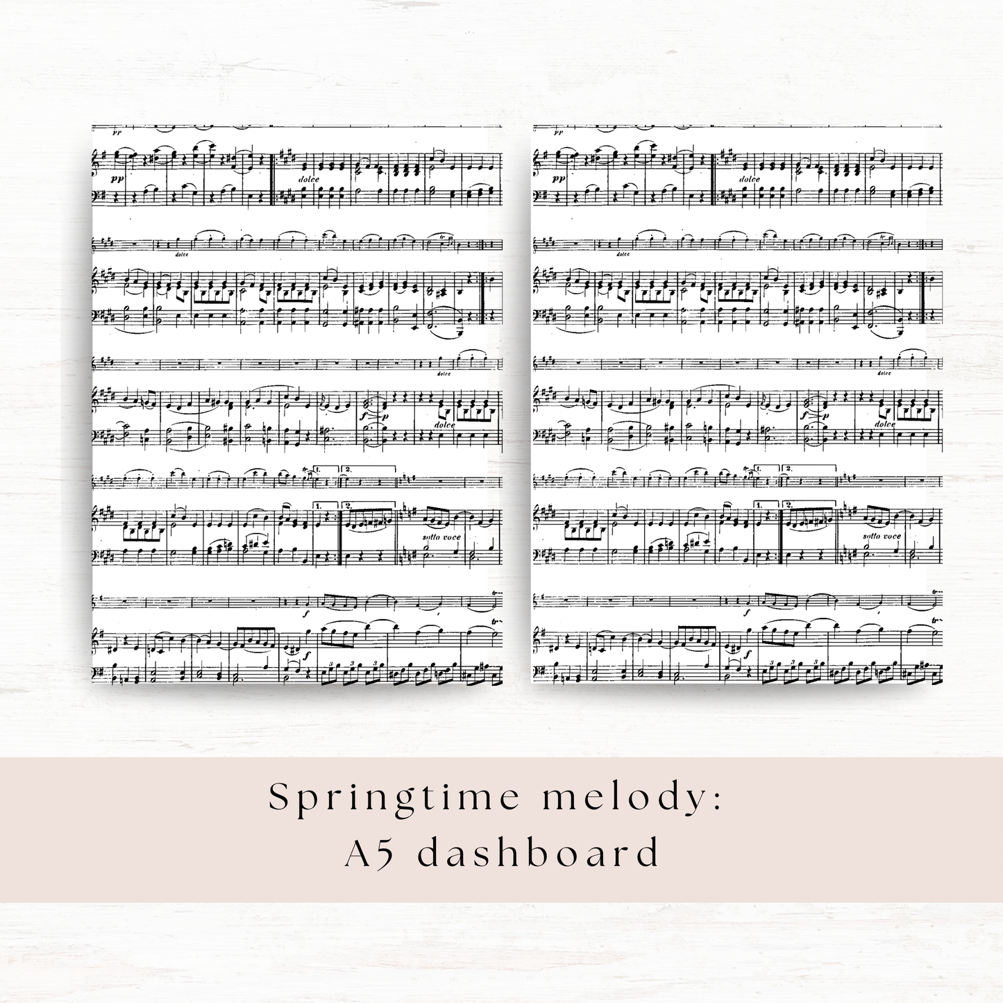 A5 deco dashboard: Springtime melody