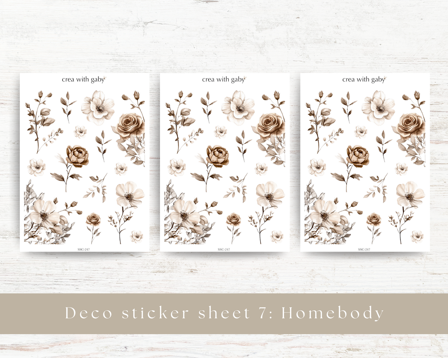 Floral deco stickers: Homebody collection (247)