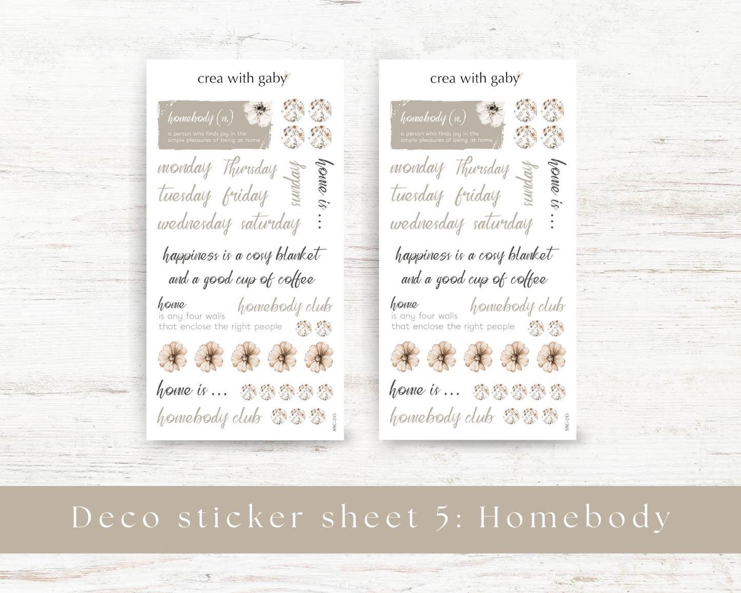 Deco stickers: Homebody collection (245)