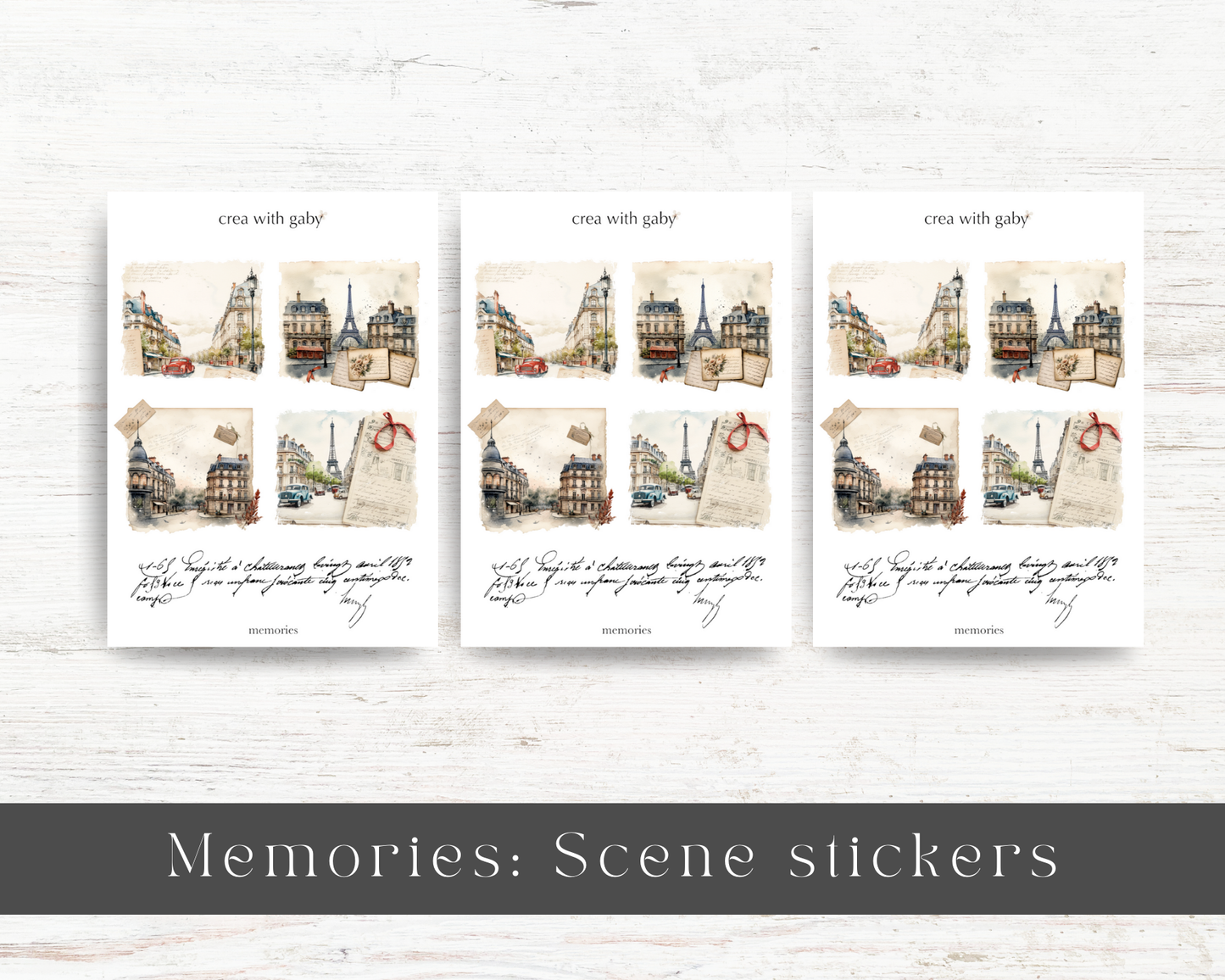 Vintage street scene stickers: Memories collection (036)