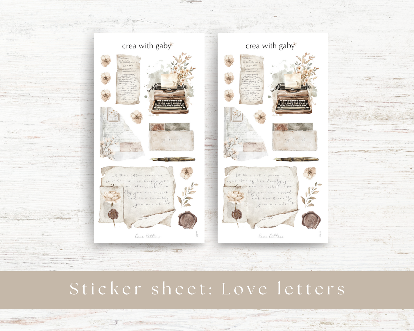 Sticker sheets: Love letters collection