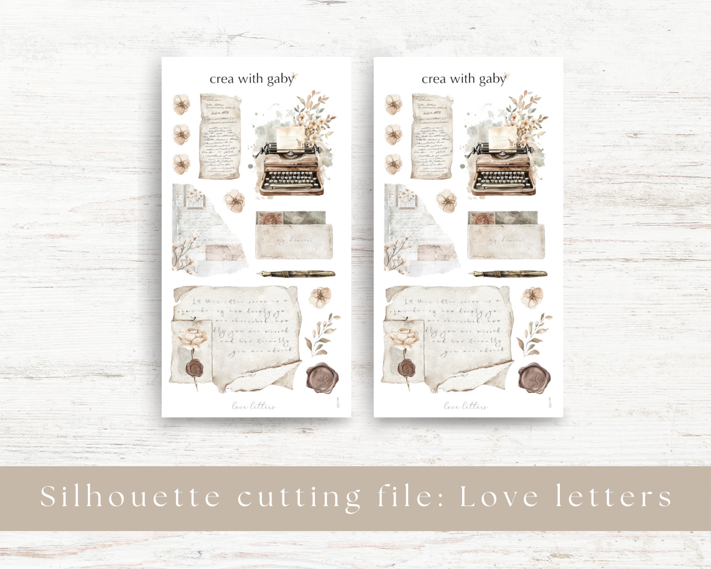 Silhouette cutting files: Love letters