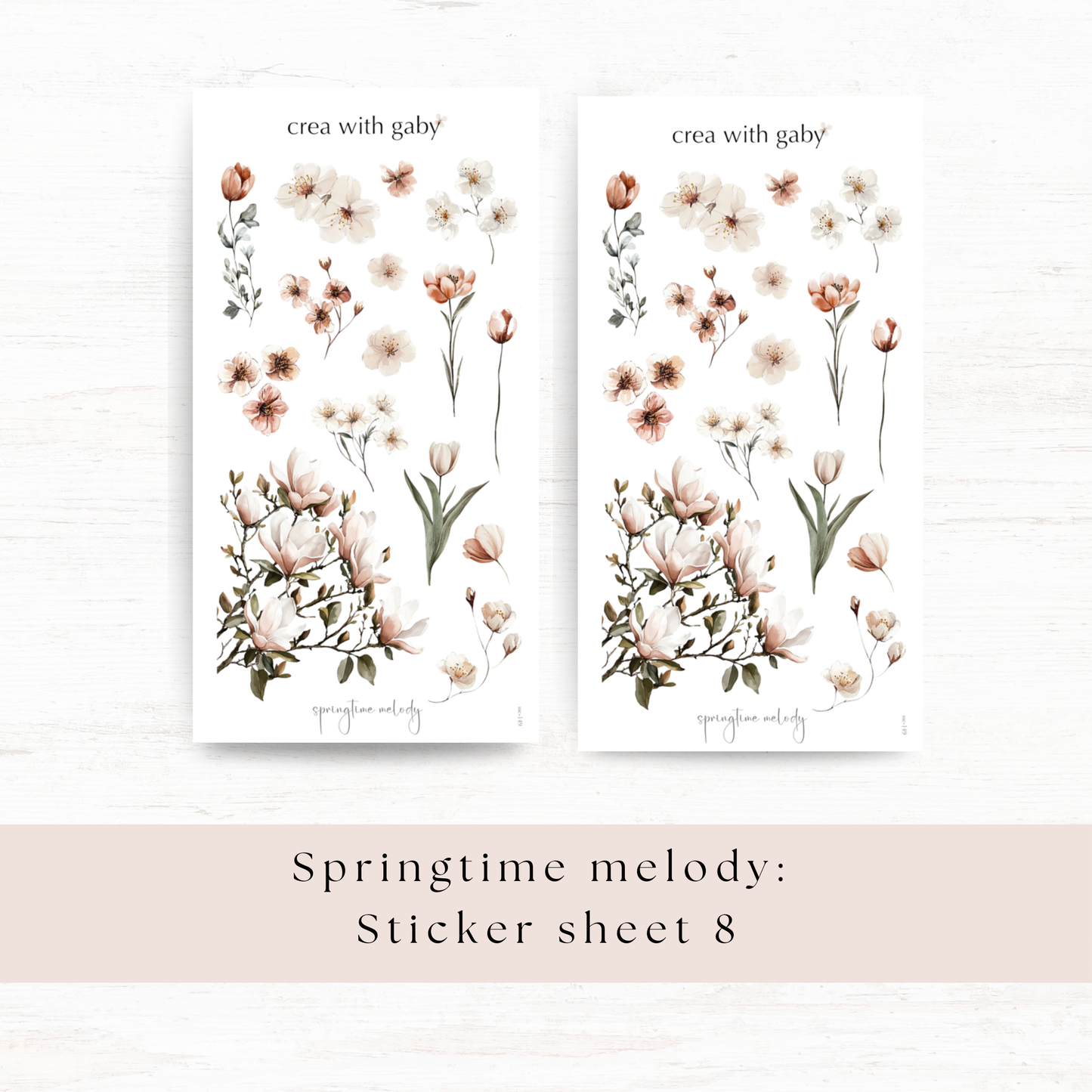 Printable PNG sticker sheets: Springtime melody
