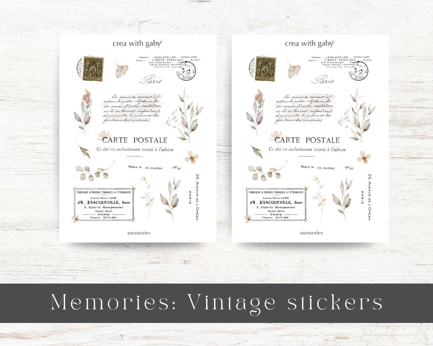 Vintage aesthetic stickers: Memories collection (029)