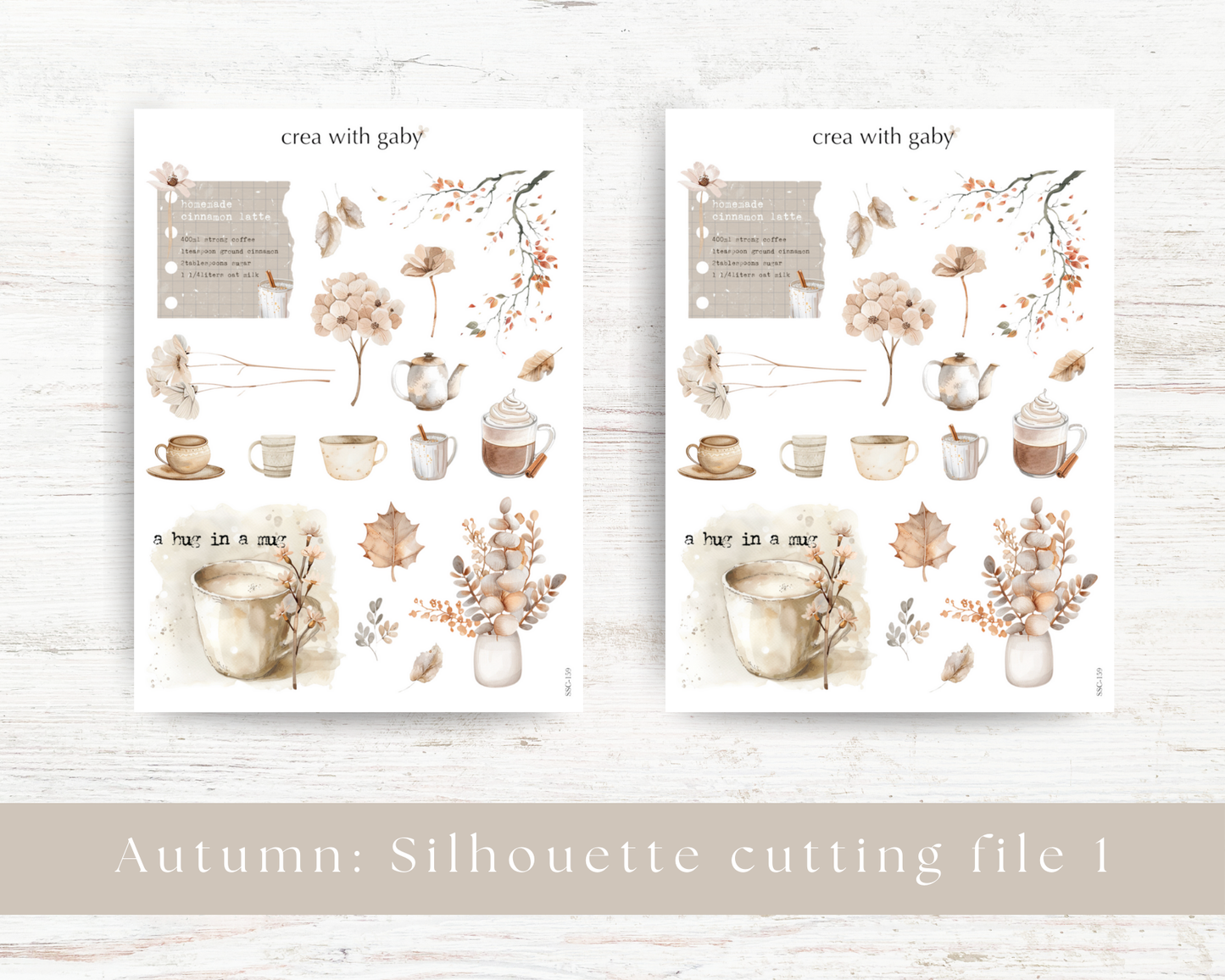 Silhouette cutting file: Autumn collection sticker sheet (159)