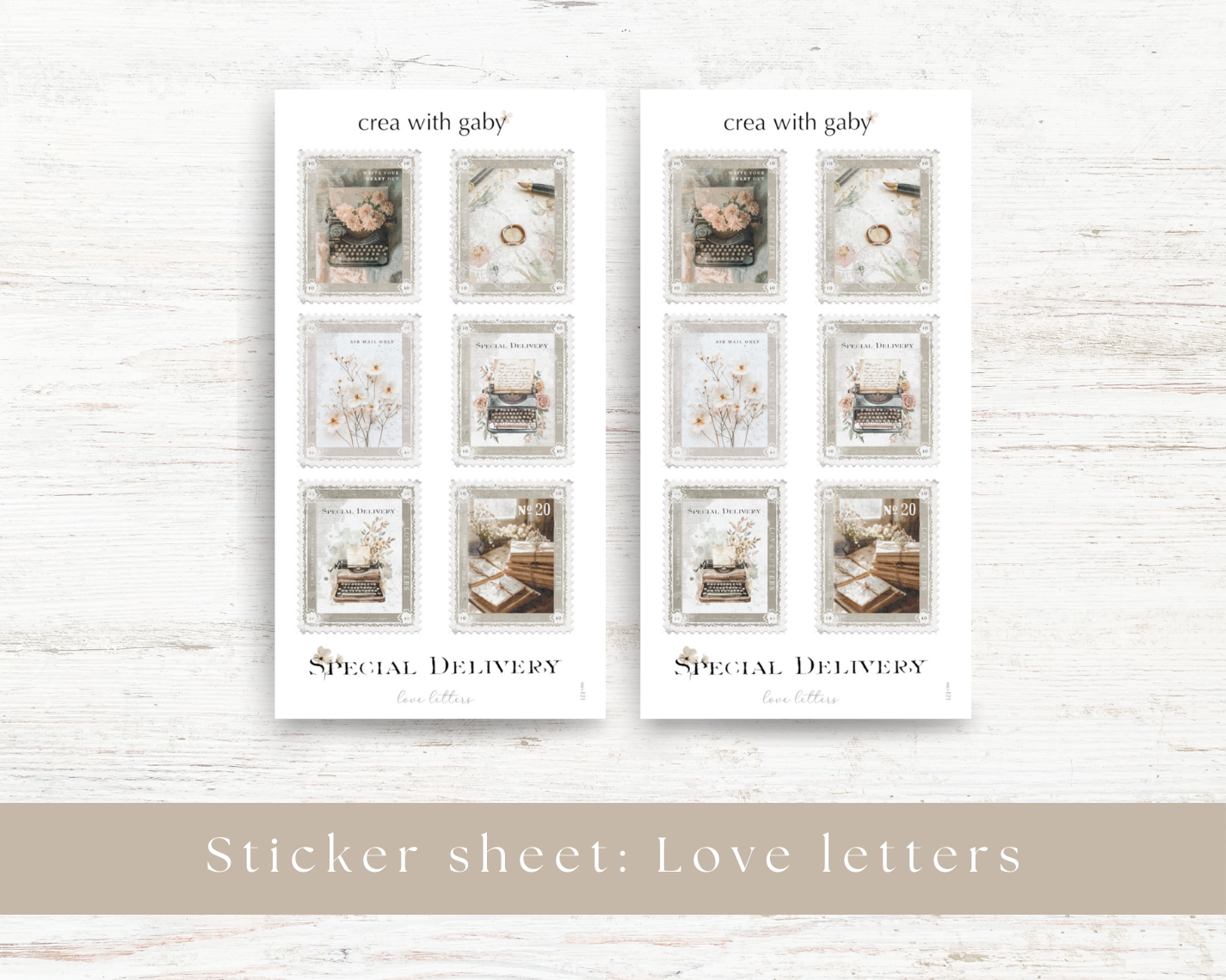 Sticker sheets: Love letters collection