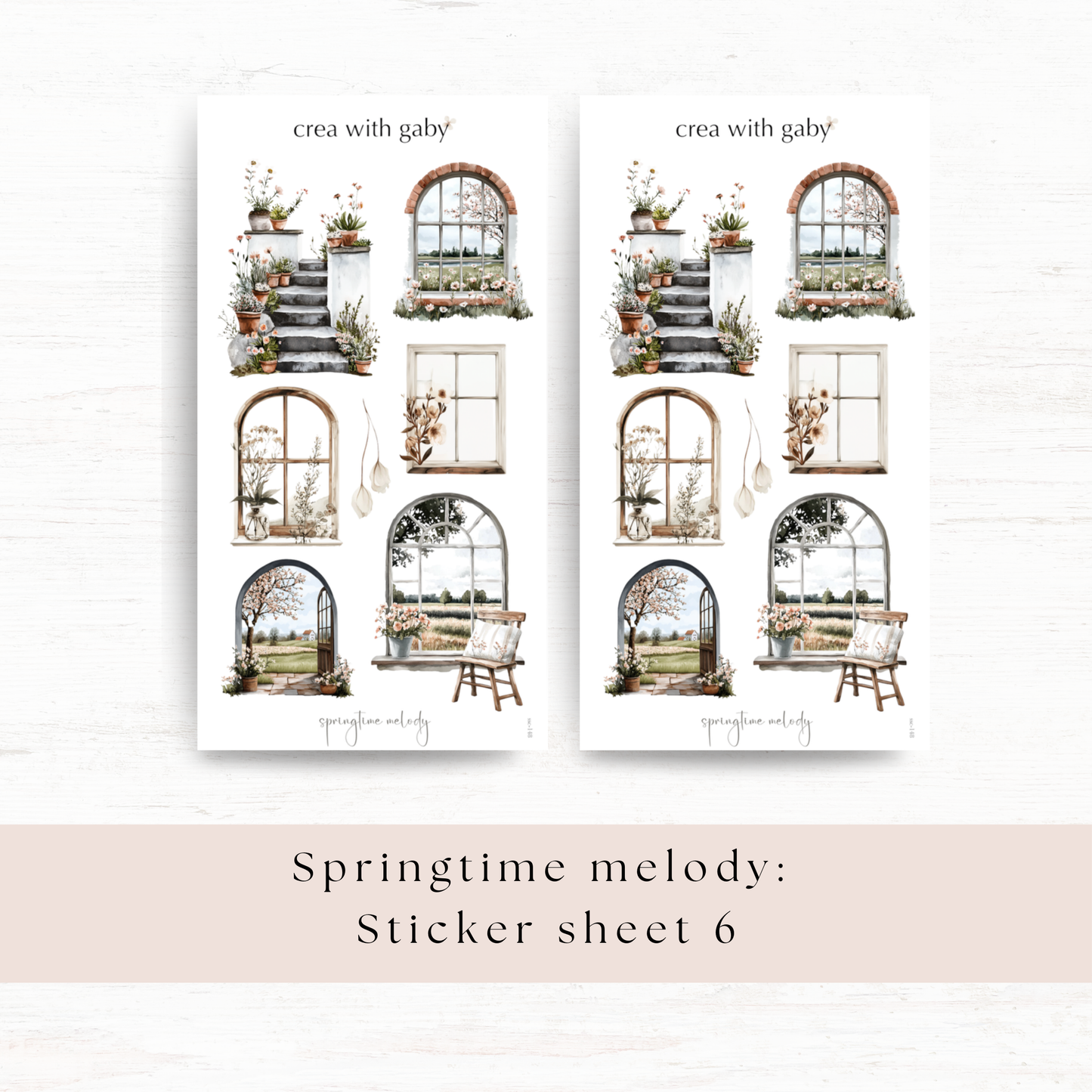 Printable PNG sticker sheets: Springtime melody