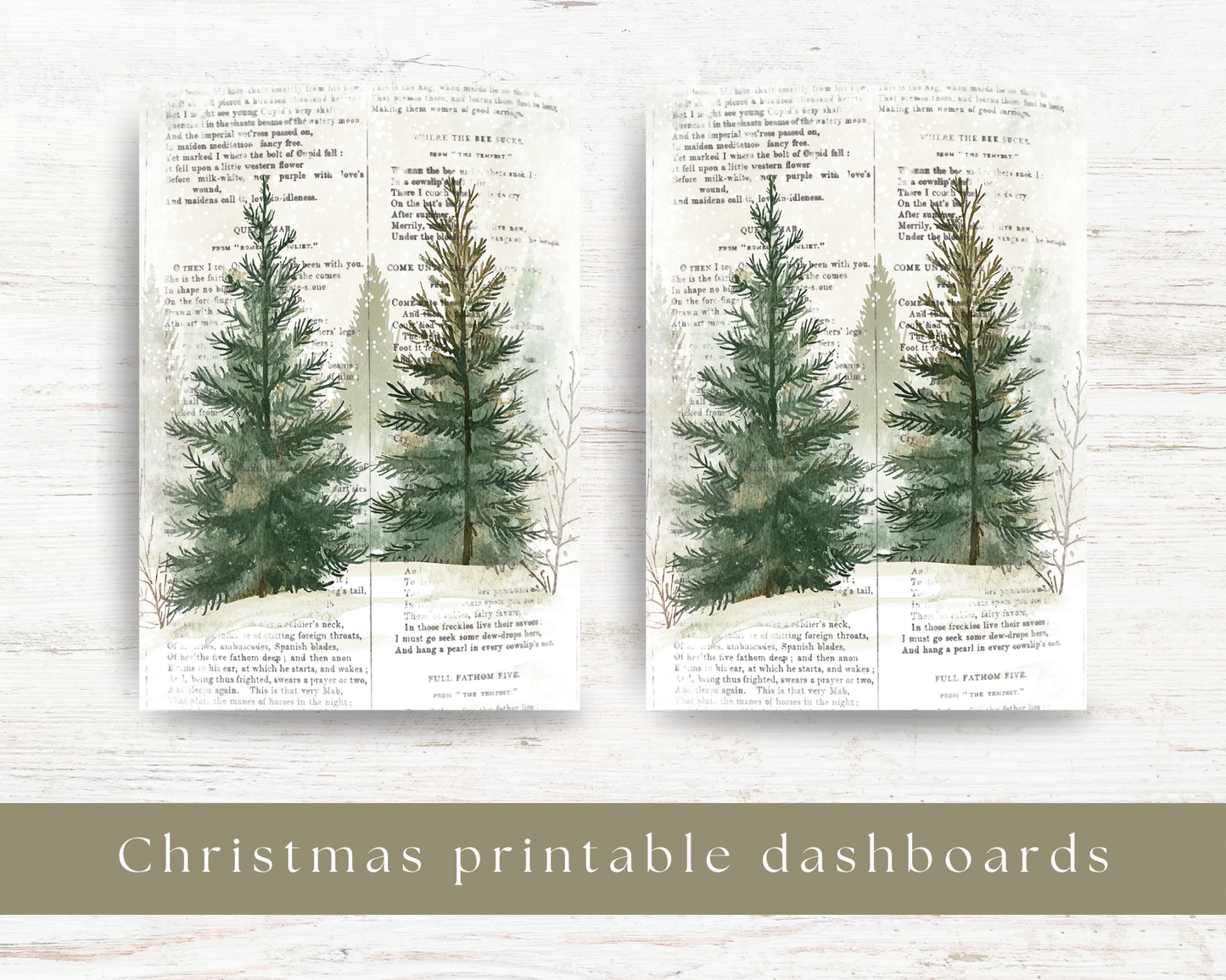 Printable dashboard: Christmas selection