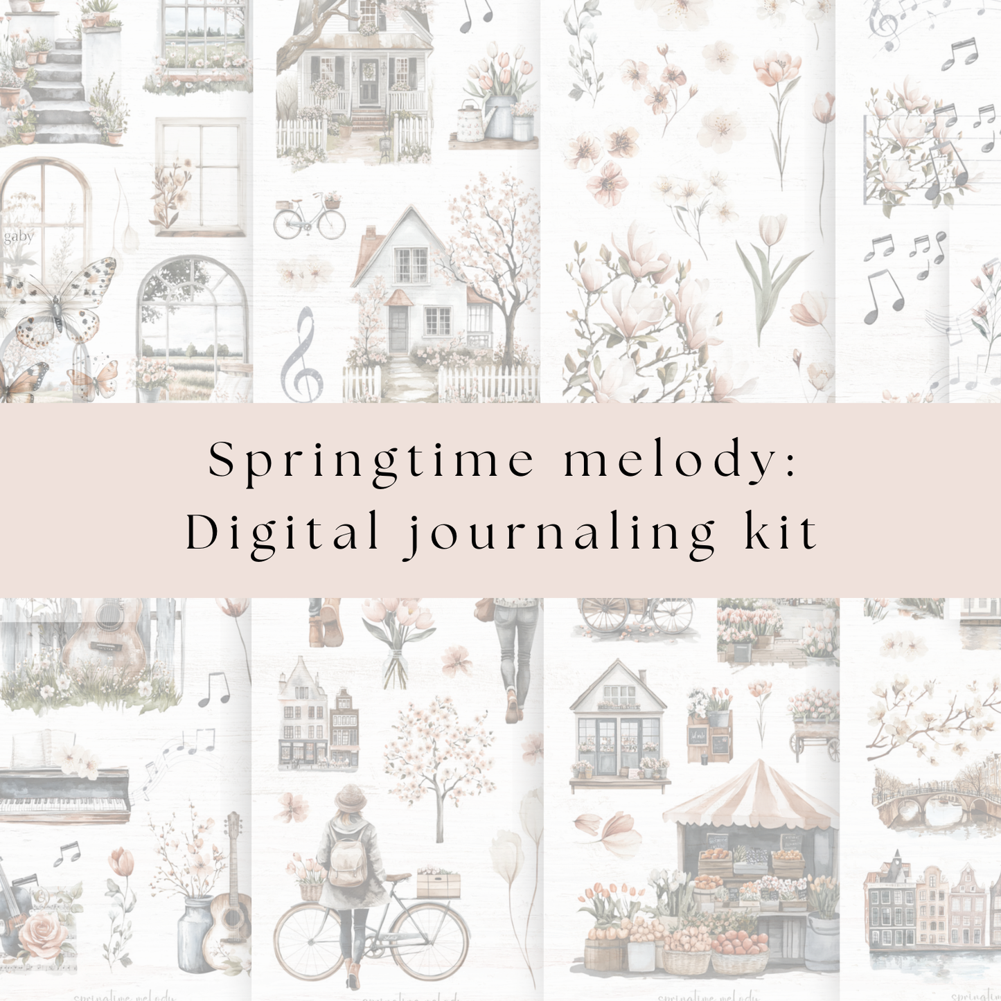 Digital journaling kit: Springtime melody