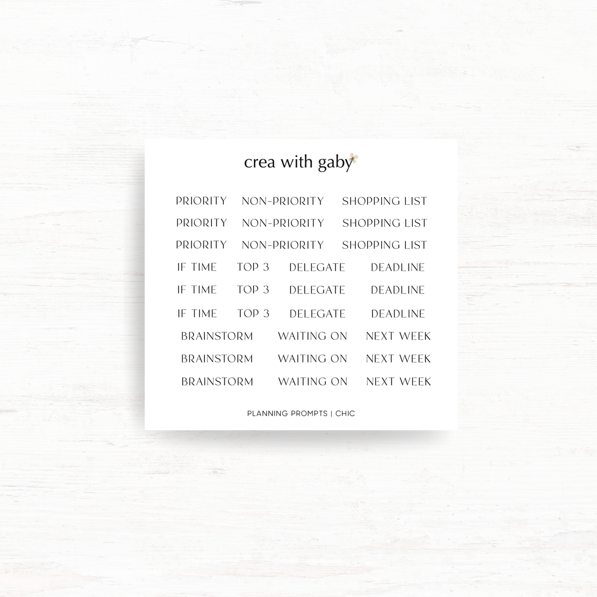 Planning prompts: Functional stickers