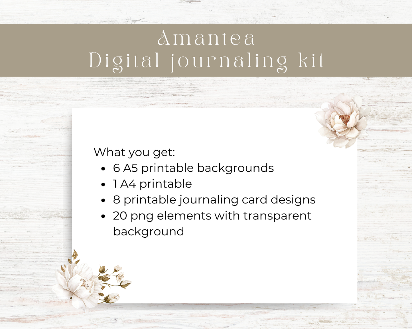 Digital journaling kit: Amantea collection