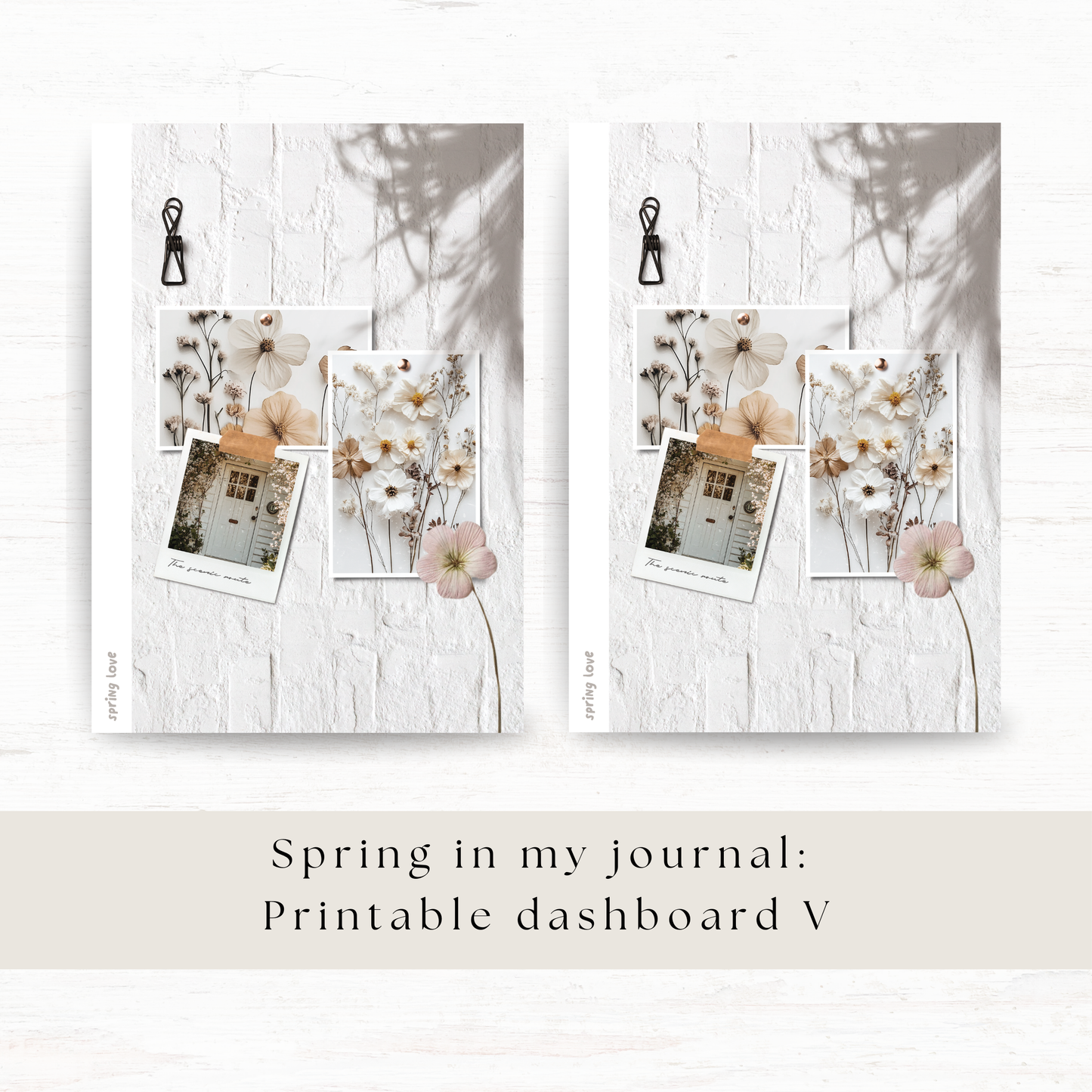 Printable dashboards: Spring in my journal