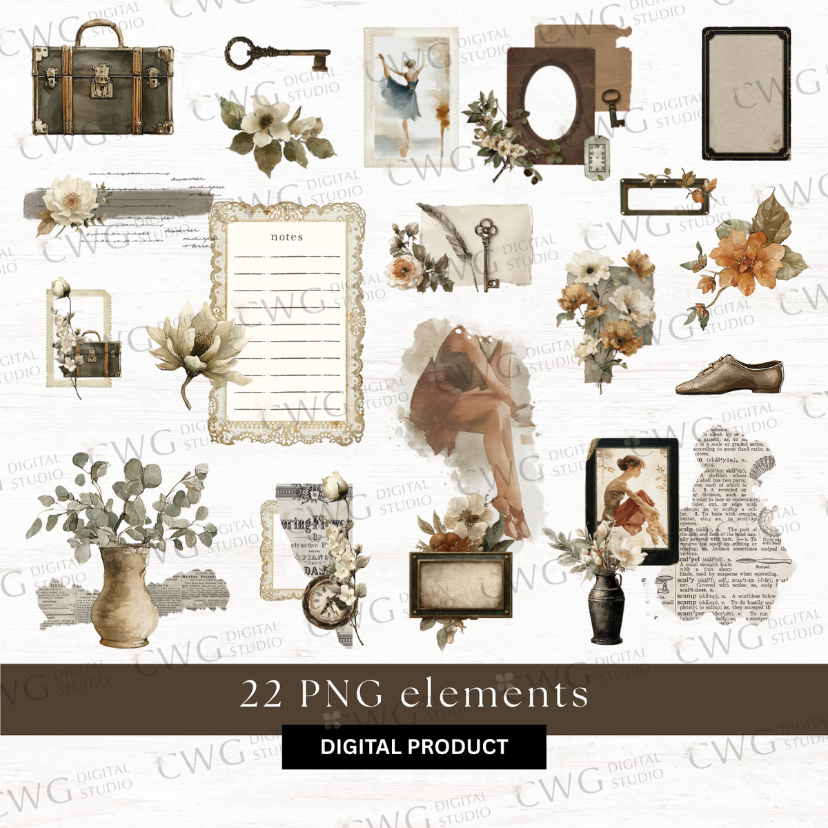 Digital journaling kit: Nostalgia (February 2026 sub kit)