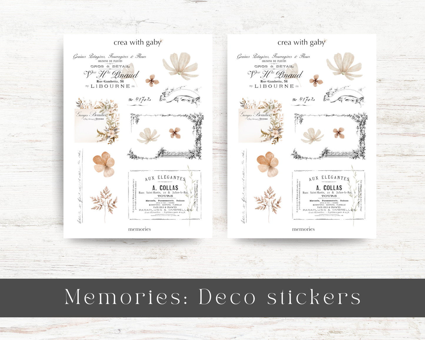Vintage aesthetic stickers: Memories collection (030)