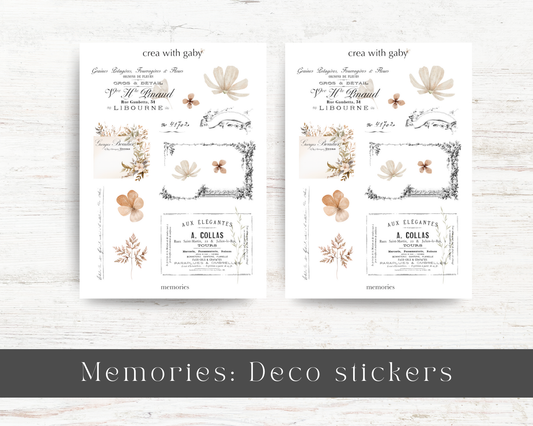 Vintage aesthetic stickers: Memories collection (030)