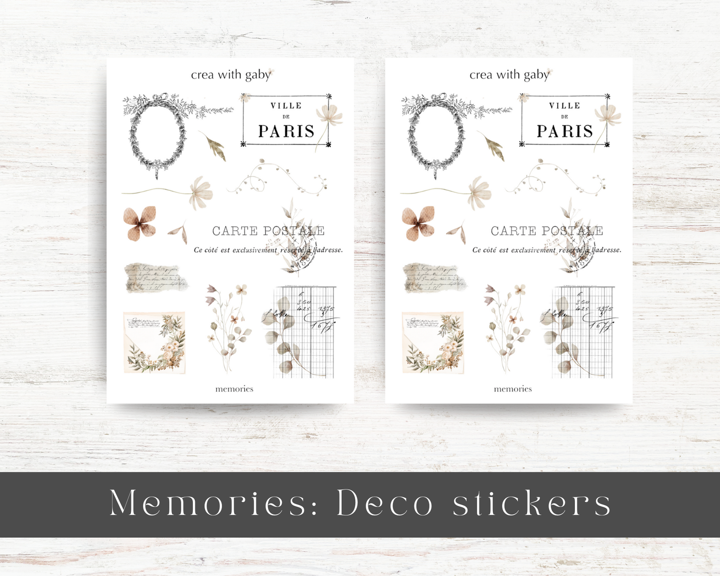 Vintage aesthetic stickers: Memories collection (031)