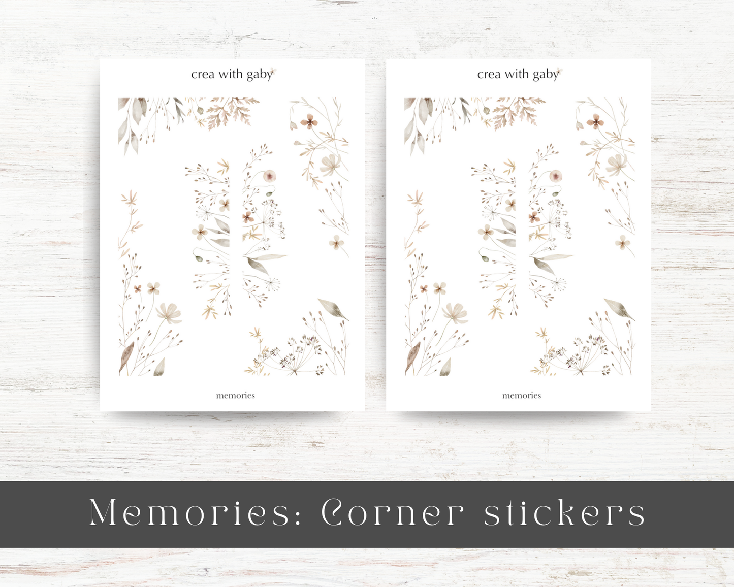 Floral corner stickers: Memories collection (032)