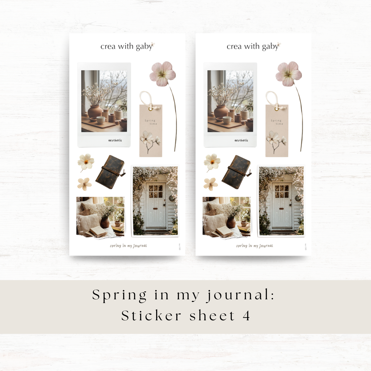 Printable PNG sticker sheets: Spring in my journal
