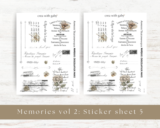 Vintage script stickers: Memories vol 2 (193)