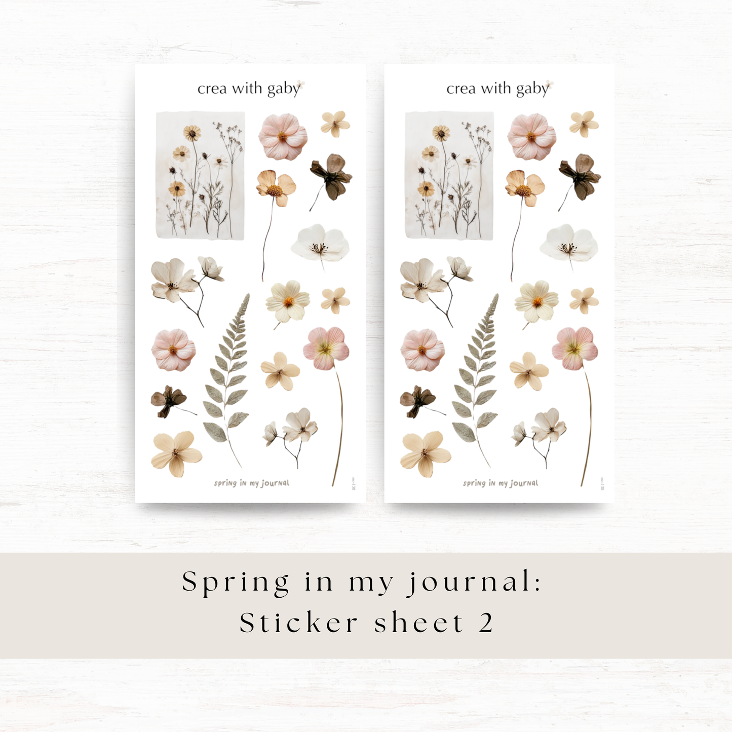 Printable PNG sticker sheets: Spring in my journal