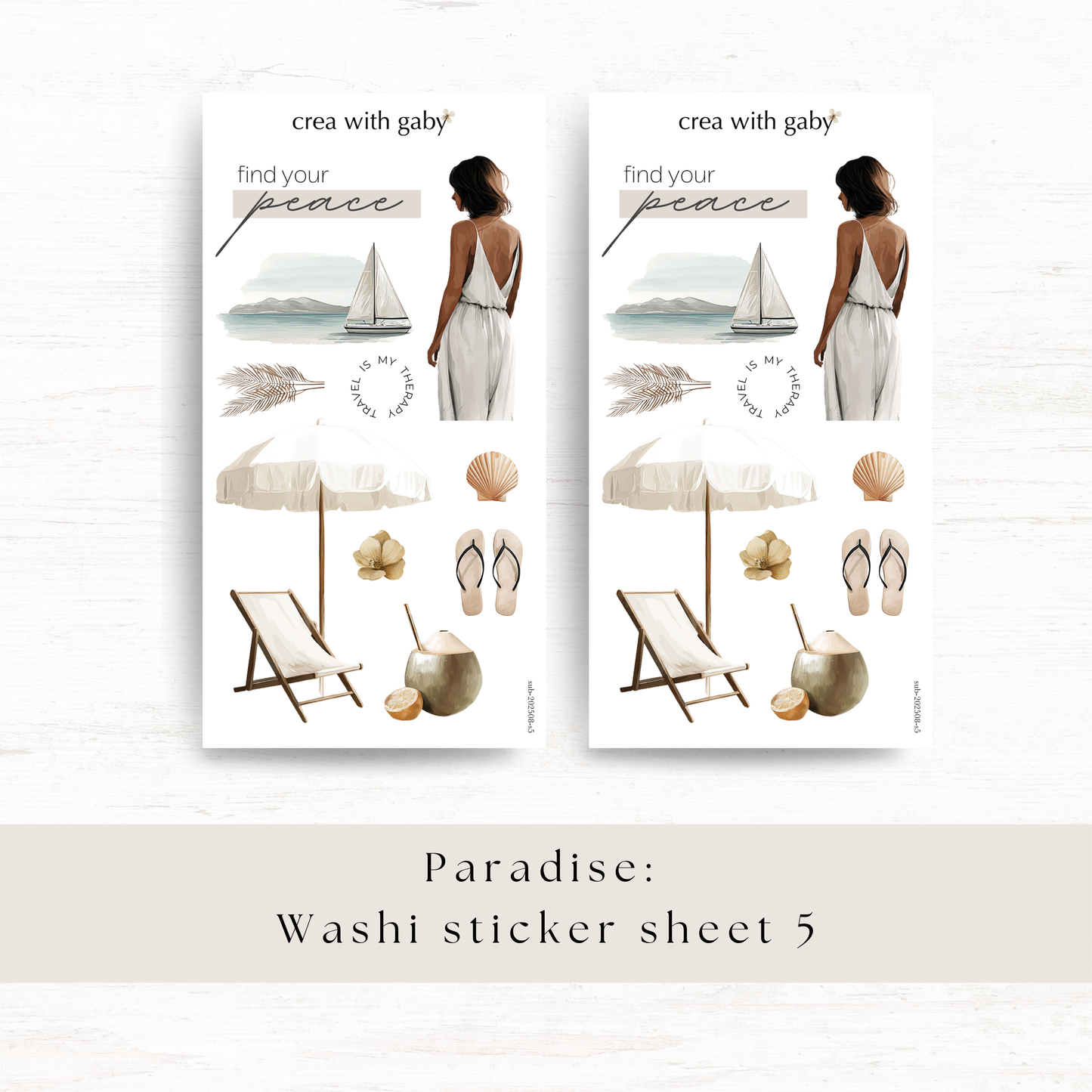 Deco stickers: Paradise (August 2025 sub kit)