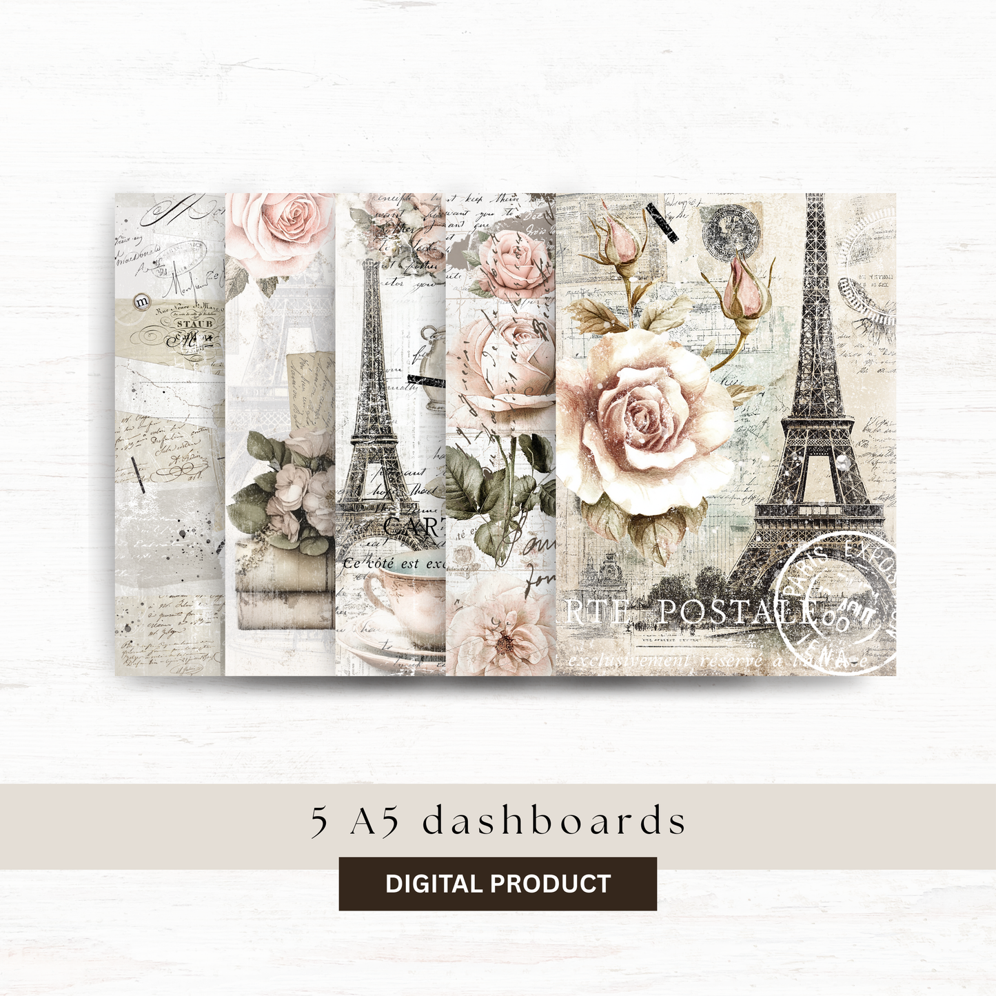 Digital journaling kit: French romance