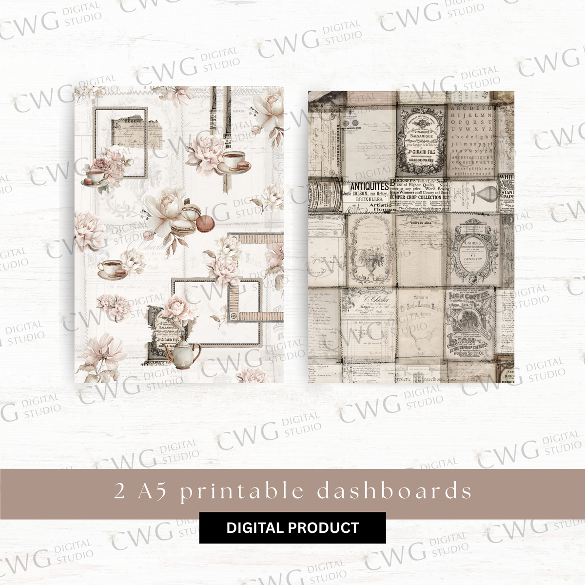 Digital journaling kit: Afternoon tea (December 2025 sub kit)